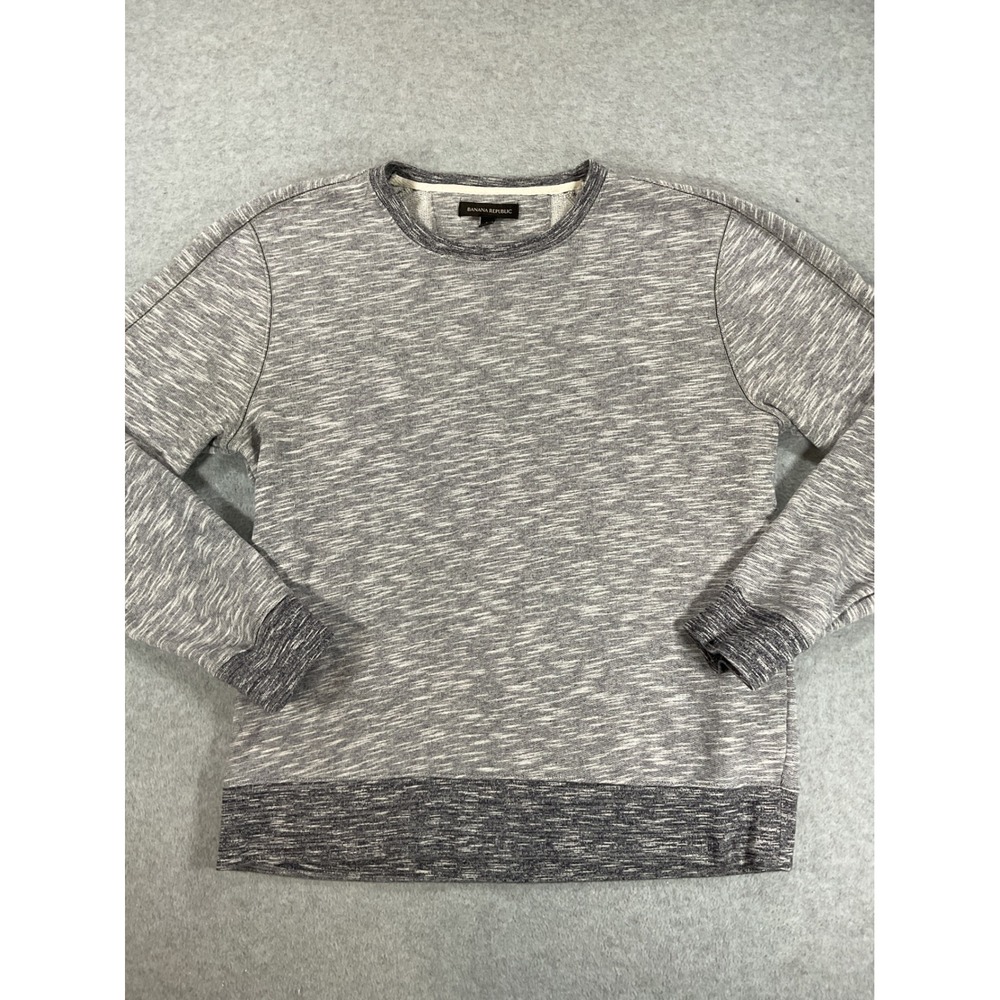 Banana Republic Mens Gray Space Dye Marled Crewneck Sweatshirt M Raglan 2922